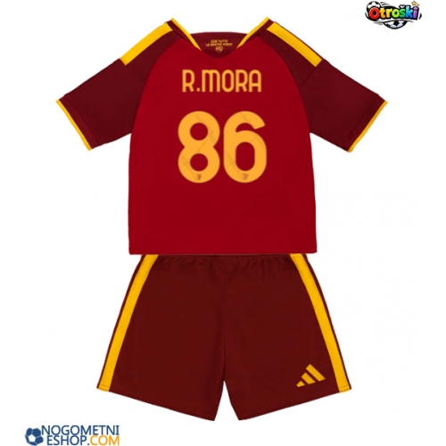 Otroški Nogometni dresi AS Roma Rodrigo Mora #86 Domači 2026-27 Kratek Rokav (+ Kratke hlače)